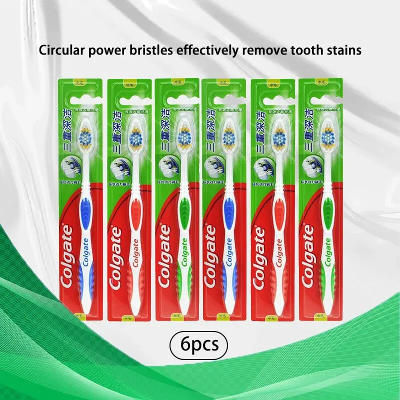 Teeth Whitening Home Kit - Colgate 6pcs Adult Soft Bristle Toothbrush