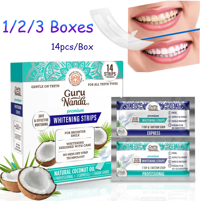 Teeth Whitening Strips - 14pcs/box Coconut Oil Teeth White Strips,Whiter