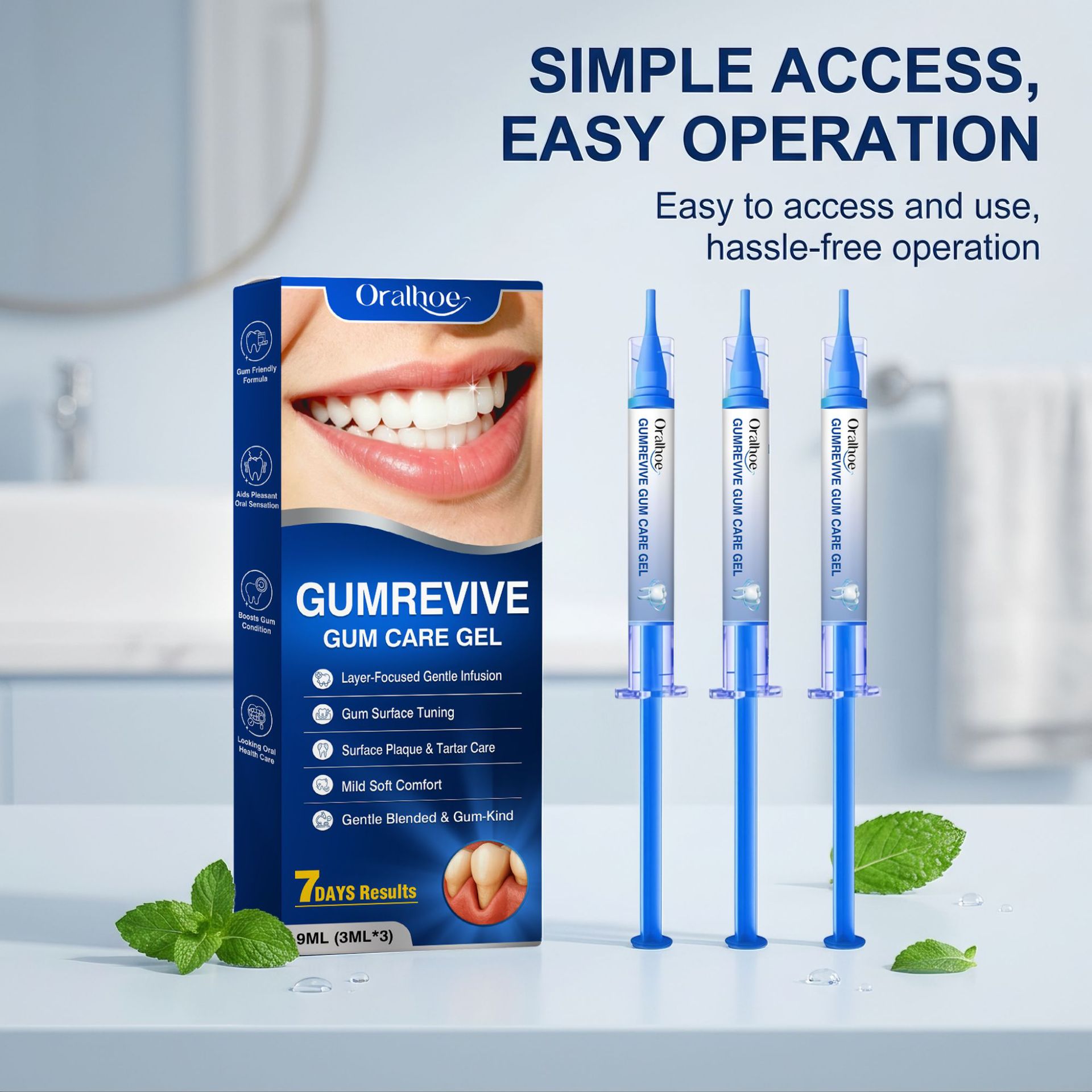 Oral Care Gel 3Pcs Gum Cleanin - Teeth Whitening Home Kit ulasan dan harga