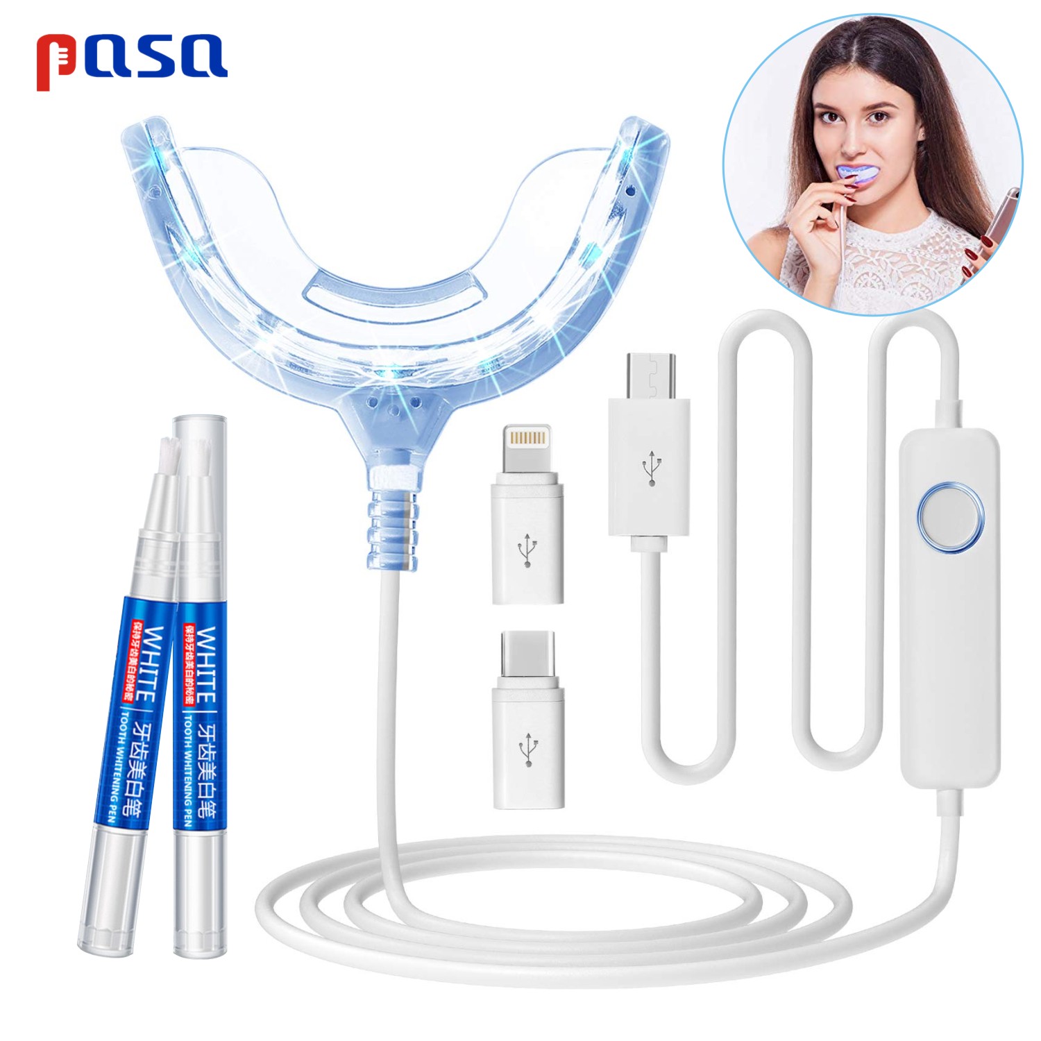 Portable LED Cold Blue Light S - Teeth Whitening Home Kit ulasan dan harga